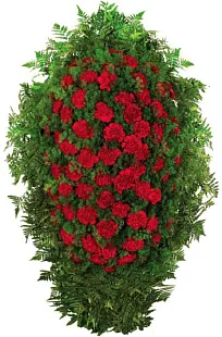 Ритуальный венок из живых цветов "Гвоздика "